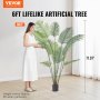 VEVOR Areca Catechu Kunstmatige 800x800x1828mm Kunstplant PE Kunstplanten Plastic Planten in Pot Betelnoot Palm Geurloos Waterdicht Ideaal voor Slaapkamer Studeer Woonkamer
