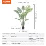 VEVOR Areca Catechu Kunstmatige 800x800x1828mm Kunstplant PE Kunstplanten Plastic Planten in Pot Betelnoot Palm Geurloos Waterdicht Ideaal voor Slaapkamer Studeer Woonkamer