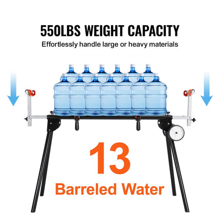 VEVOR verstekzaagstandaard 250kg draagvermogen inklapbare stalen standaard