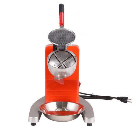 VEVOR elektrische ijsbreker machine ijsscheermachine ijsscheerapparaat 100 kg/u, roestvrijstalen ijsbreker scheerapparaat 300 W, 390x260x310 mm met plastic omhulsel en extra messen oranje