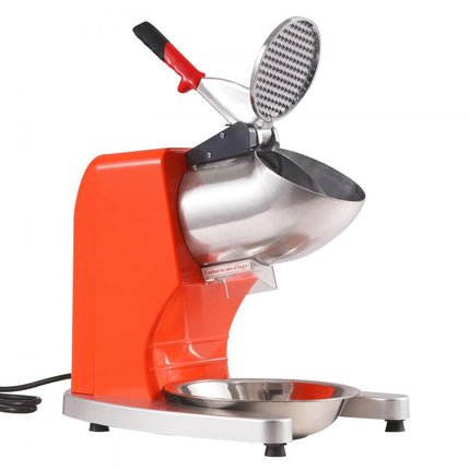 VEVOR elektrische ijsbreker machine ijsscheermachine ijsscheerapparaat 100 kg/u, roestvrijstalen ijsbreker scheerapparaat 300 W, 390x260x310 mm met plastic omhulsel en extra messen oranje