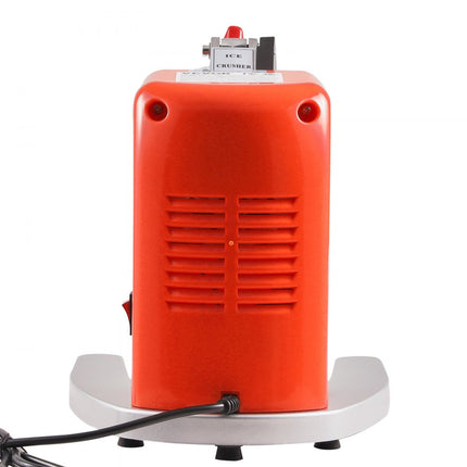 VEVOR elektrische ijsbreker machine ijsscheermachine ijsscheerapparaat 100 kg/u, roestvrijstalen ijsbreker scheerapparaat 300 W, 390x260x310 mm met plastic omhulsel en extra messen oranje