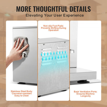 VEVOR Milkshake-machine, 120 W commerciële melktheeshaker, dubbele kop milkshake-mixer, 0-180s verstelbare milkshake-mixer met 750 ml roestvrijstalen beker voor melktheewinkel