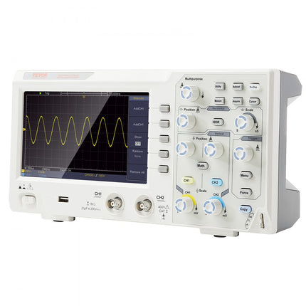 VEVOR Handoscilloscoop Digitale multimeter Tweekanaals 100 MHz bandbreedte 1 GS/S Hoge sampling Professionele kleurenscherm-oscilloscoop, mini-oscilloscoop Gegevensopslagfunctie Wiskundige berekening