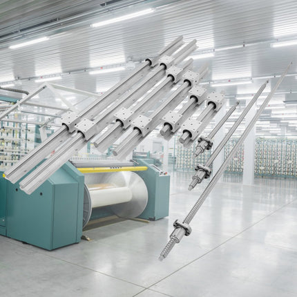 VEVOR Lineaire Geleiding SBR20 Lineaire rail 3 kogelomloopspindel RM1605-350/650/1050mm Slijpbanken Anti-speling