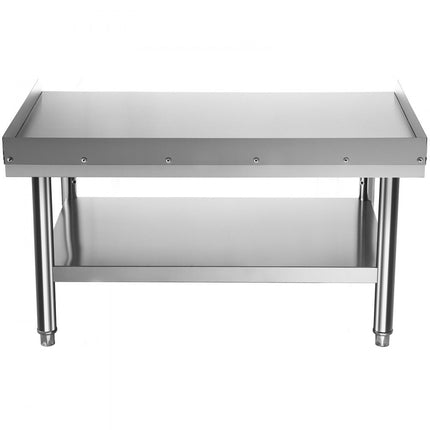 VEVOR roestvrijstalen grillstandaard roestvrijstalen tafel, 152 x 76 x 61 cm grillstandaardtafel met verstelbare plank, apparatuurstandaard grilltafel voor hotel, huis, restaurantkeuken, enz.