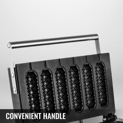 Vevor Bubble Wafelijzer Egg Waffle Maker Elektrische Wafelijzer 6wafels Per Keer