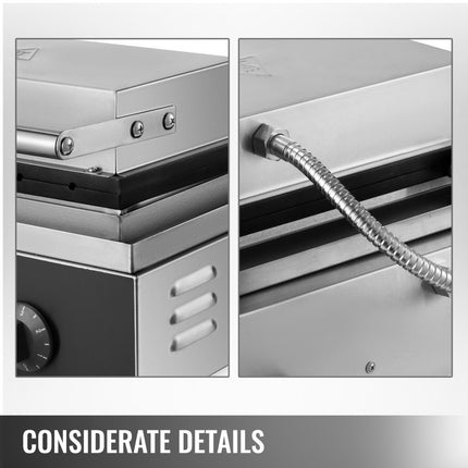 Vevor Bubble Wafelijzer Egg Waffle Maker Elektrische Wafelijzer 6wafels Per Keer