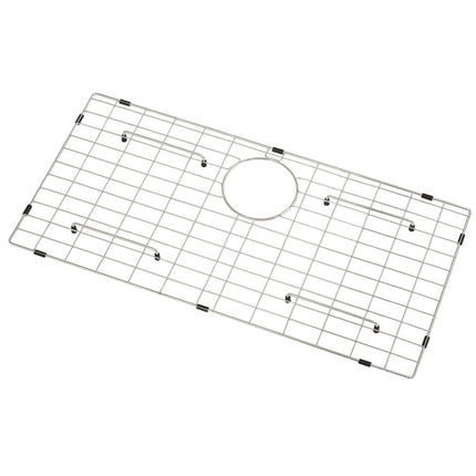 VEVOR Gootsteenbeschermer, 699 x 343 x 32 mm roestvrijstalen gootsteenroosters, gootsteenrooster met afvoer aan de achterkant met R5 hoekradius, grote gootsteenvloerroosters, universeel komrek, gootsteenaccessoires