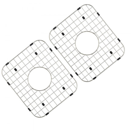 VEVOR 2 stuks gootsteenbeschermers, 348 x 295 x 25,4 mm gootsteenroosters met gecentreerde gaten, roestvrijstalen afvoergootsteenrooster, grote gootsteenvloerroosters, spoelbakaccessoires