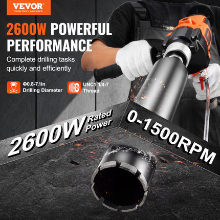 VEVOR diamantkernboor kernboormachine 2600W kernboor 2-18cm