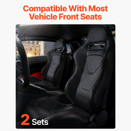 VEVOR Racing Seat Verstelbare racestoel met PVC-leer en Q235B-schuifregelaar, set van 2