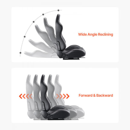 VEVOR Racing Seat Verstelbare racestoel met PVC-leer en Q235B-schuifregelaar, set van 2