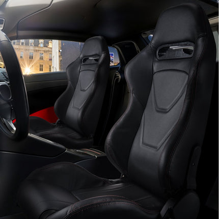 VEVOR Racing Seat Verstelbare racestoel met PVC-leer en Q235B-schuifregelaar, set van 2