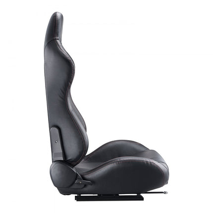 VEVOR Racing Seat Verstelbare racestoel met PVC-leer en Q235B-schuifregelaar, set van 2