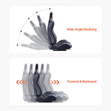 VEVOR 2 verstelbare racestoel met PVC-leer en Q235B-schuifregelaar