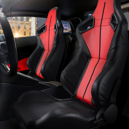 VEVOR 2 verstelbare racestoel met PVC-leer en Q235B-schuifregelaar