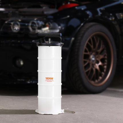 VEVOR oliezuigpomp 6,5L handmatig oliezuigapparaat Ø200x550mm oliewisselpomp autozuigpomp handpomp vloeistofzuigpomp geschikt voor het afzuigen van motorolie, transmissieolie, remvloeistof