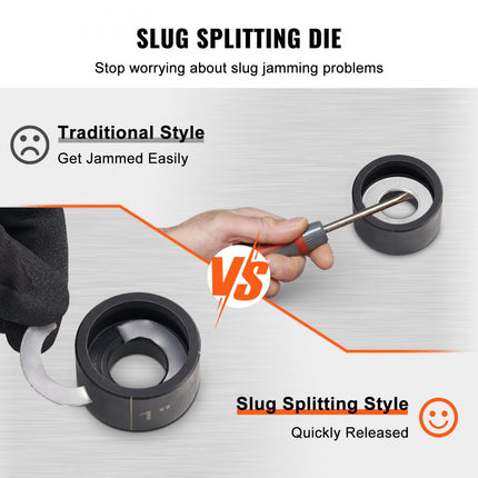 VEVOR Hydraulische perforator Uitbreekponsset 1/2" 3/4" 1" 1-1/4