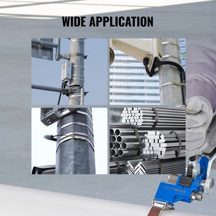 VEVOR bandomsnoeringsset met omsnoeringsspanner, 30 m lengte 304 roestvrijstalen band, 100 metalen afdichtingen, palletverpakking omsnoeringsbandset, bandverpakkingstape voor verpakking