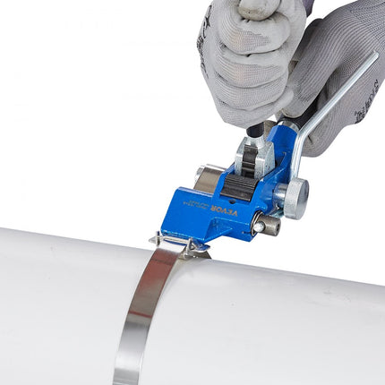 VEVOR bandomsnoeringsset met omsnoeringsspanner, 30 m lengte 304 roestvrijstalen band, 100 metalen afdichtingen, palletverpakking omsnoeringsbandset, bandverpakkingstape voor verpakking