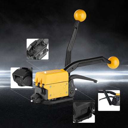 VEVOR staalbandapparaat voor 1/2"-3/4" breedte, 3-in-1 (spanner, crimper, snijder), handmatige tape-verpakkingsbandmachine, verpakkingsmetaalstaalbandbandmachine voor Edels