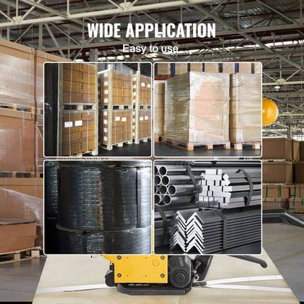 VEVOR staalbandapparaat voor 1/2"-3/4" breedte, 3-in-1 (spanner, crimper, snijder), handmatige tape-verpakkingsbandmachine, verpakkingsmetaalstaalbandbandmachine voor Edels