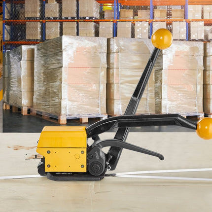 VEVOR staalbandapparaat voor 1/2"-3/4" breedte, 3-in-1 (spanner, crimper, snijder), handmatige tape-verpakkingsbandmachine, verpakkingsmetaalstaalbandbandmachine voor Edels