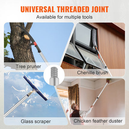 VEVOR telescopische snoeizaag 5-20ft uitschuifbare snoeischaar, scherp stalen mes voor het snoeien van hoge takken, met lichtgewicht aluminium handgreep en een chenilleborstel, handmatige snoeischaar