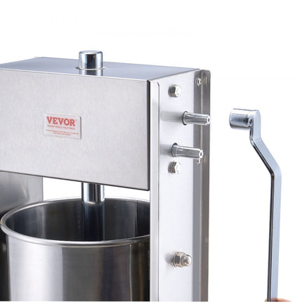 VEVOR Handmatige Worstvuller 15L Verticale Worstmachine Roestvrijstalen Worst