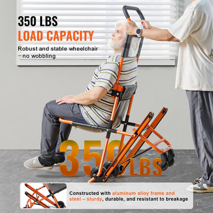 VEVOR EMS-trapstoel, 159 kg draagvermogen, opvouwbare noodtrapklimrolstoel van aluminium, 855x530x1350 mm, traplift, ambulance, brandweerman, evacuatie voor ouderen en gehandicapten
