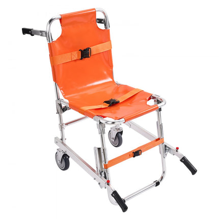 VEVOR EMS-trapstoel 159kg draagvermogen opvouwbare noodtrapklimrolstoel aluminium met 2 wielen draagbare traplift ambulance brandweerman evacuatie voor ouderen en gehandicapten