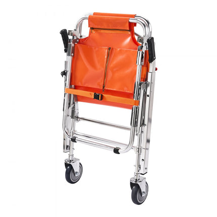 VEVOR EMS-trapstoel 159kg draagvermogen opvouwbare noodtrapklimrolstoel aluminium met 2 wielen draagbare traplift ambulance brandweerman evacuatie voor ouderen en gehandicapten