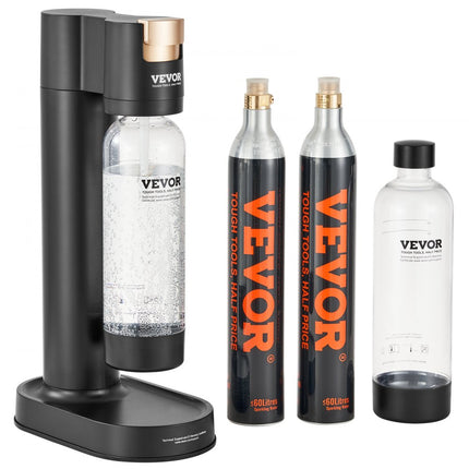 VEVOR bruiswatermaker, frisdrankmachine, Seltzer waterstartset met 2 stuks BPA-vrije 1L PET-flessen, 2 stuks CO2-flessen, compatibel met inschroefbare 60L CO2-flessen