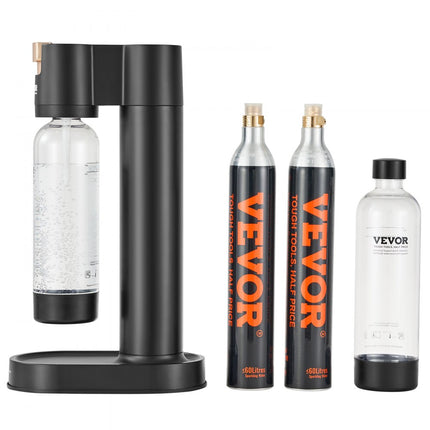 VEVOR bruiswatermaker, frisdrankmachine, Seltzer waterstartset met 2 stuks BPA-vrije 1L PET-flessen, 2 stuks CO2-flessen, compatibel met inschroefbare 60L CO2-flessen