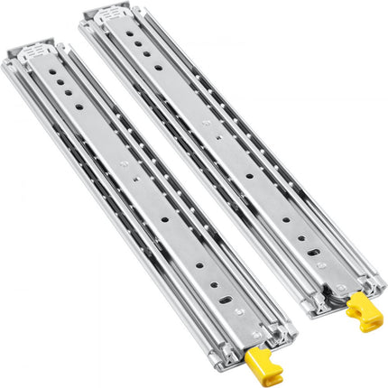 VEVOR Ladegeleider Lade Rails Ladeglijbanen met Slot 1 Paar 28 inch Zwaar Industrieel Staal tot 500 lbs Capaciteit 3-voudig Volledige Verlenging