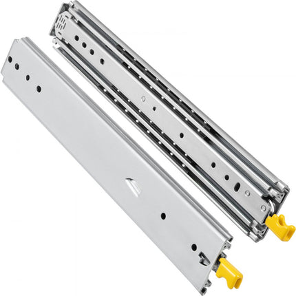 VEVOR Ladegeleider Lade Rails Ladeglijbanen met Slot 1 Paar 28 inch Zwaar Industrieel Staal tot 500 lbs Capaciteit 3-voudig Volledige Verlenging