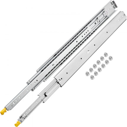 VEVOR Ladegeleider Lade Rails Laderails met vergrendeling 2 ballen 86,4 cm beladen 3 vakken 172,7 cm koudgewalst staal 225 kg zijmontage