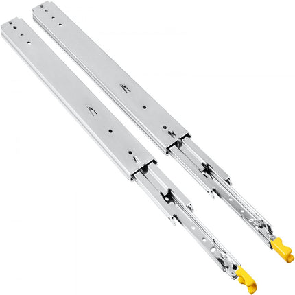 VEVOR Ladegeleider Lade Rails Ladeglijbanen met Slot 1 Paar 48 inch Zwaar Industrieel Staal tot 500 lbs Capaciteit 3-voudig Volledige