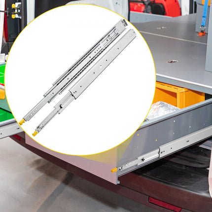 VEVOR Ladegeleider Lade Rails Ladeglijbanen met Slot 1 Paar 60 inch Zwaar Industrieel Staal tot 500 lbs Capaciteit 3-voudig Volledige Verlenging