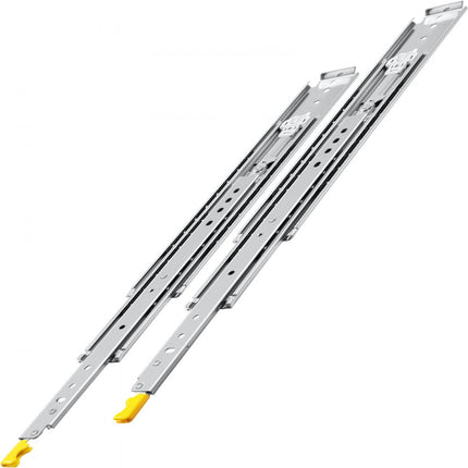VEVOR Ladegeleider Lade Rails Ladeglijbanen met Slot 1 Paar 60 inch Zwaar Industrieel Staal tot 500 lbs Capaciteit 3-voudig Volledige Verlenging