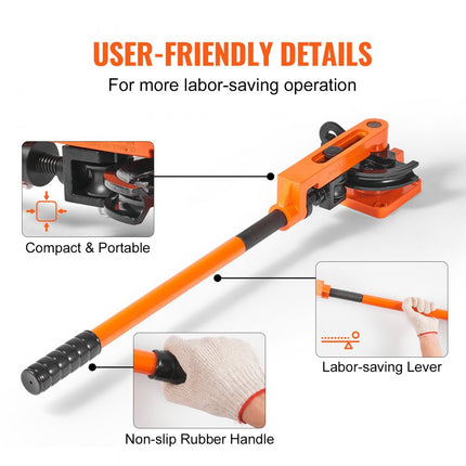 VEVOR buisbuiger Ø10-25mm (7 matrices) manuele buisbuiger 0-180° hand buisbuiger 50-113mm buigradius buisbuiger koper, aluminium, RVS buizen met een wanddikte van 0 tot 2mm