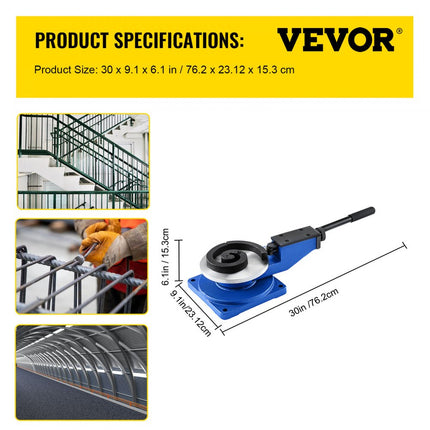 VEVOR Metalen Buigmachine SBG-30 Handmatige Buisbuigerhooggehard Stalenrolbuiger