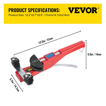 VEVOR pijpenbuiger, 7 matrijzen 1/4-7/8 inch 6-22 mm ratelpijpenbuigerset, 90° handpijpenbuiger met omkeerbuigopzet, 10 KN buigkracht handbuigmachine