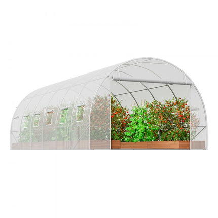 VEVOR kas tunnelkas koudframe tomatenhuis PE 590x295x198cm wit
