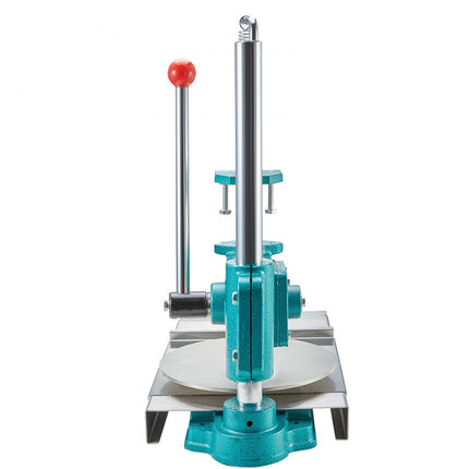VEVOR handmatige pizzadeegpers 24 cm, 5 mm dikte maakmachine voor het persen van pizza handkeuken, keuken pizzadeegpers, commerciële roestvrijstalen deegroller zilver