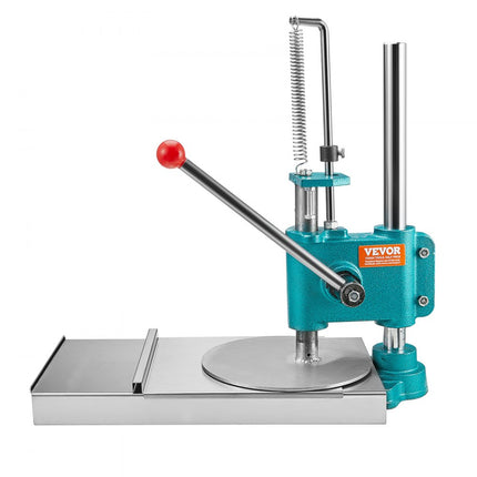 VEVOR handmatige pizzadeegpers 24 cm, 5 mm dikte maakmachine voor het persen van pizza handkeuken, keuken pizzadeegpers, commerciële roestvrijstalen deegroller zilver