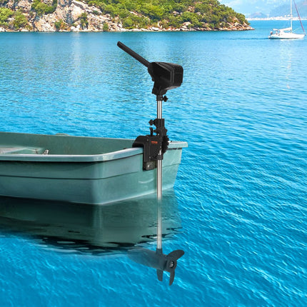 VEVOR elektromotor 24V vaarbewijsvrije bootmotor elektrische boot buitenboordmotor 1500-1700rpm versnellingen vooruit/achteruit selecteerbare elektromotor golflengte instelbaar 10 LED displays