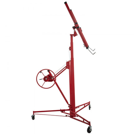 VEVOR Paneellifter, 16ft (ca. 5 m) paneellift, 68kg laadvermogen, paneelhefgereedschap, staalmateriaal met telescopische arm en 3 vergrendelwielen, 122x488cm gipsplaatformaat