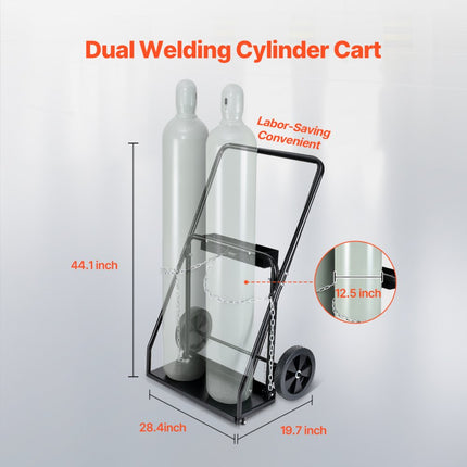 VEVOR laswagen gasflessenwagen zuurstofacetyleentankwagen met massieve wielen